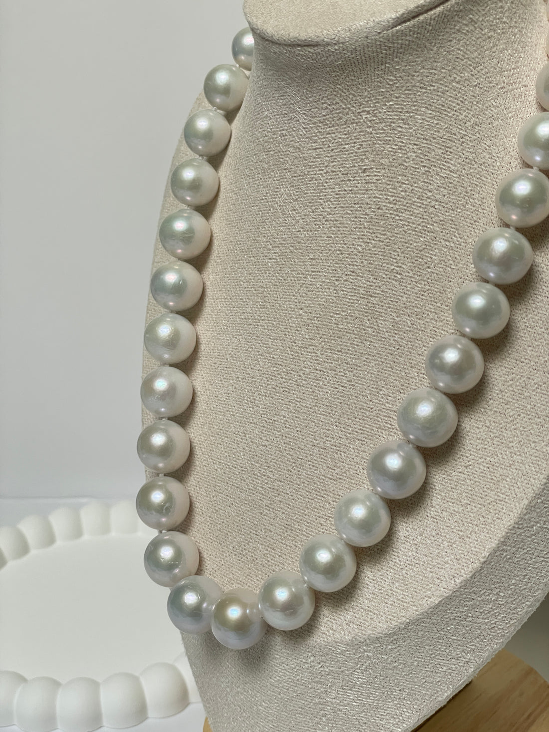 Freshwater Pearl Necklace | 11–14mm · Near Round · High Presence · S925 Ingot Clasp Series: Statement Stud Series