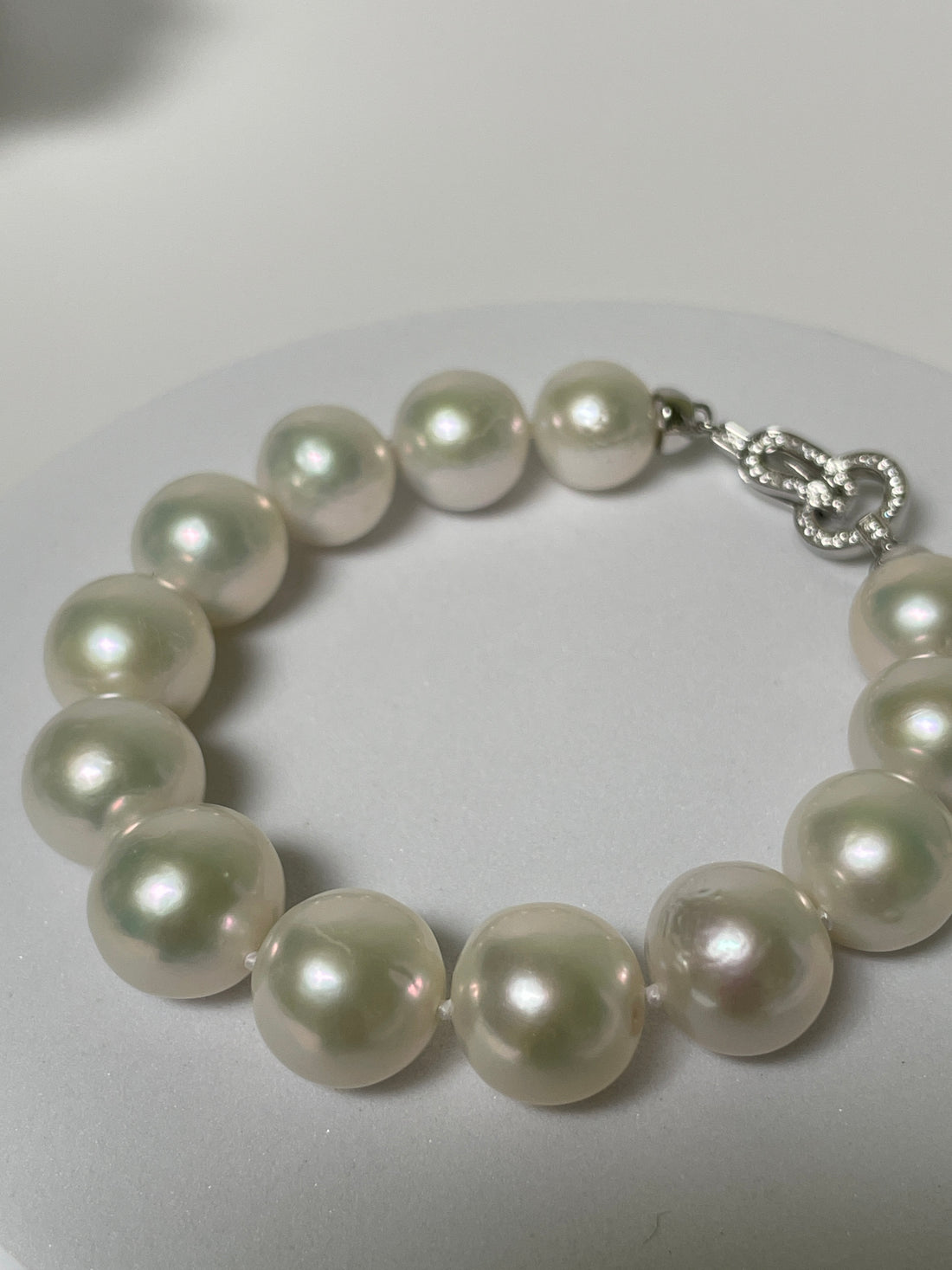Freshwater Pearl Bracelet | 10–12mm · Near Round · High Luster · S925 Zircon Clasp Series: Statement Stud Series