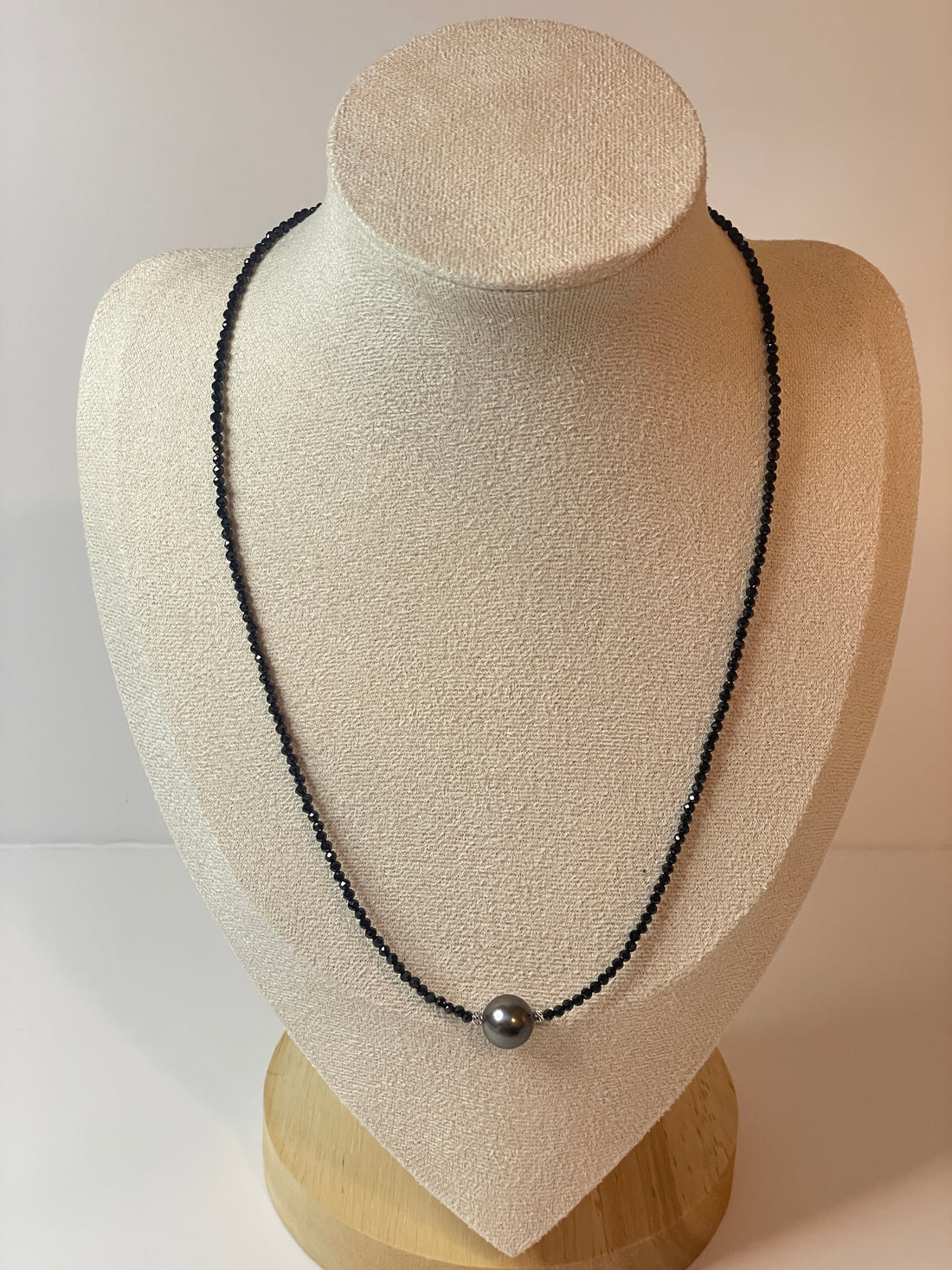 Tahitian Pearl Necklace & Bracelet Set | 9–10mm · Round · High Luster · Spinel Design · S925 Silver