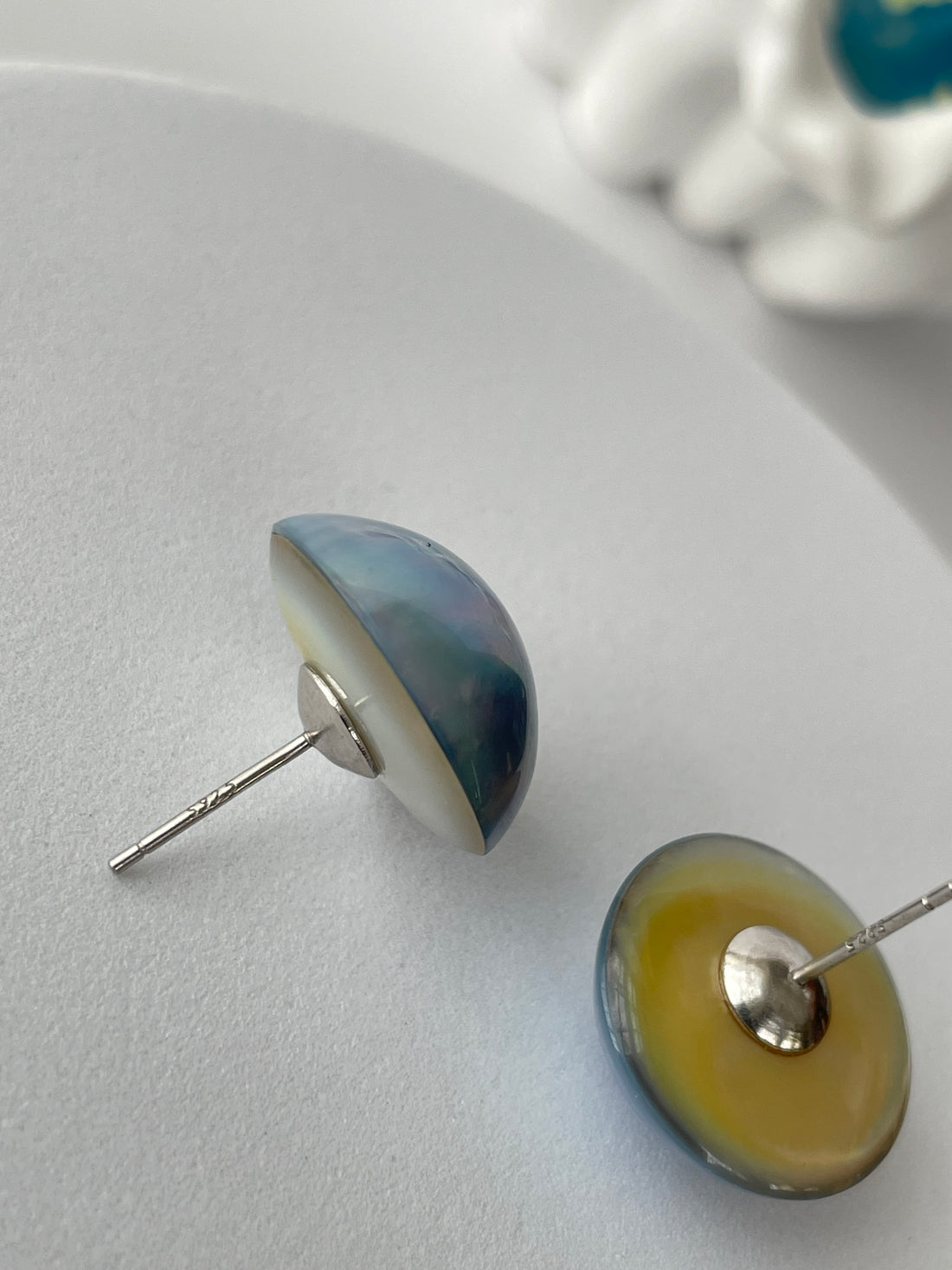 Blue Saltwater Pearl Stud Earrings | 17–18mm · Rare Oversize · Mirror Luster · S925 Sterling Silver