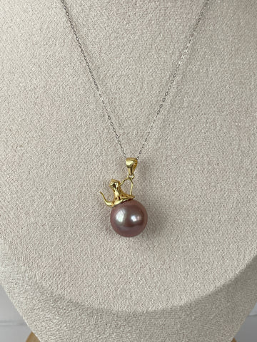 Freshwater Pearl Pendant | 12–13mm · Purple · High Luster · Gold-Plated S925 Silver Teapot Bail (Pendant Only)