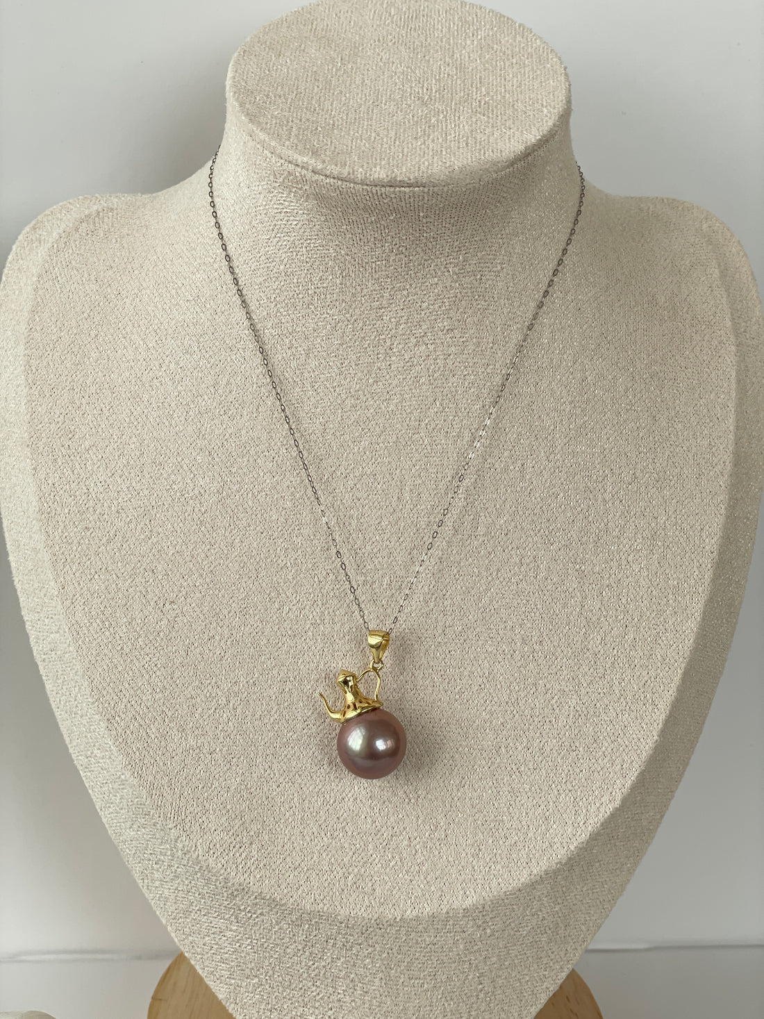 Freshwater Pearl Pendant | 12–13mm · Purple · High Luster · Gold-Plated S925 Silver Teapot Bail (Pendant Only)