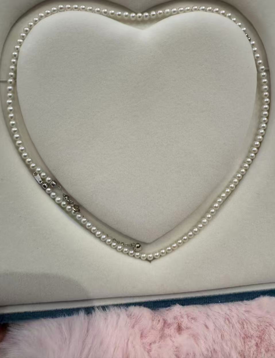 Freshwater Pearl Millet Necklace — 3–4mm Near-Round · High Luster · S925 Sterling Silver · 50cm