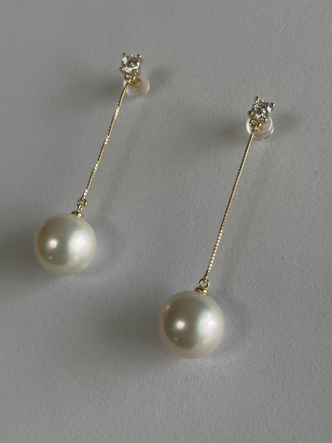 Freshwater Pearl Drop Earrings | White · Round · High Luster · S925 Sterling Silver