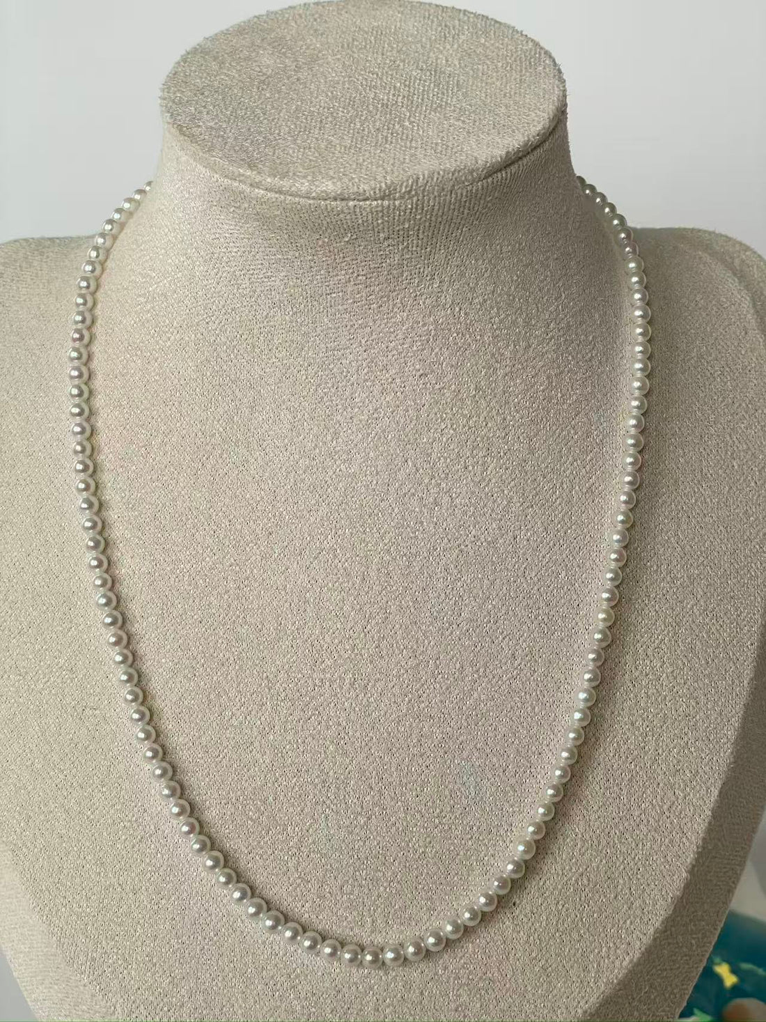 Freshwater Pearl Necklace | 3.4–3.6mm · 118 Near-Round Pearls · High Luster · S925 Double-Row Clasp · 41.5cm Length