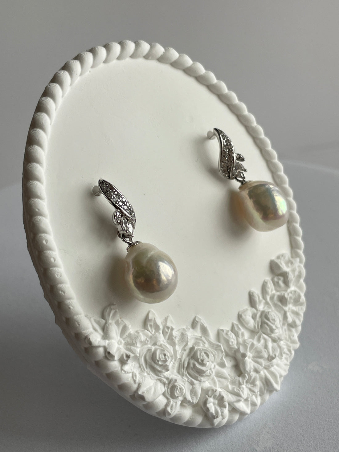 Freshwater Baroque Pearl Drop Earrings | 9–12mm · White Teardrop · S925 Sterling Silver · 26–30mm Length
