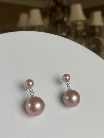 Freshwater Pearl Stud Earrings | Purple · Near-Round · High Luster · S925 Sterling Silver