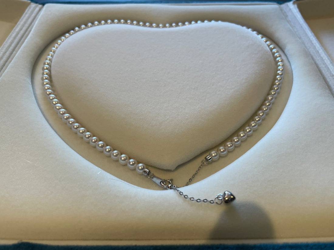 Brilliant White Freshwater Pearl Necklace | 4–4.5mm Beads · Sterling Silver · Adjustable Chain