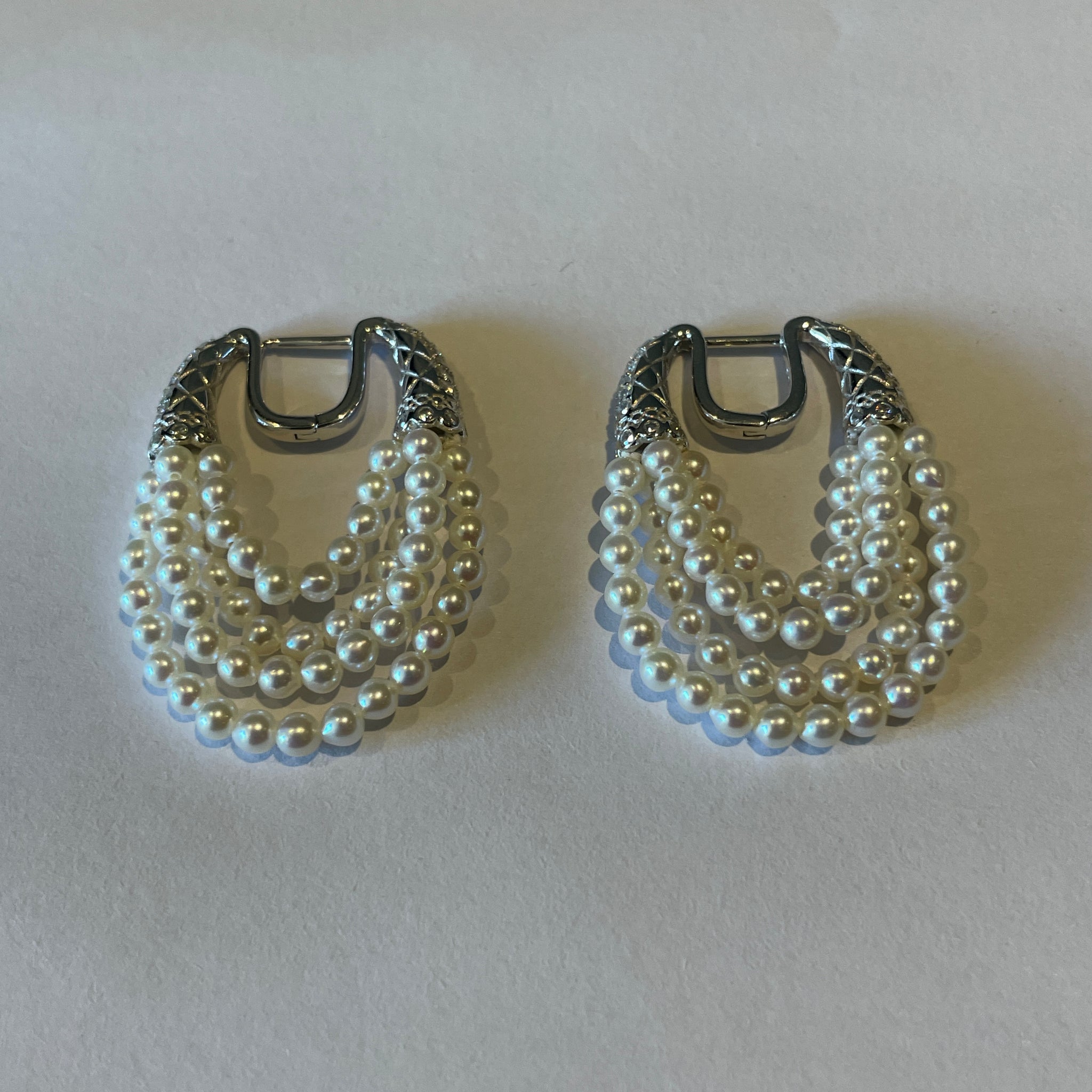 Bijou d'oreille vintage multicouches en perles | Perles d'eau douce · Argent sterling S925