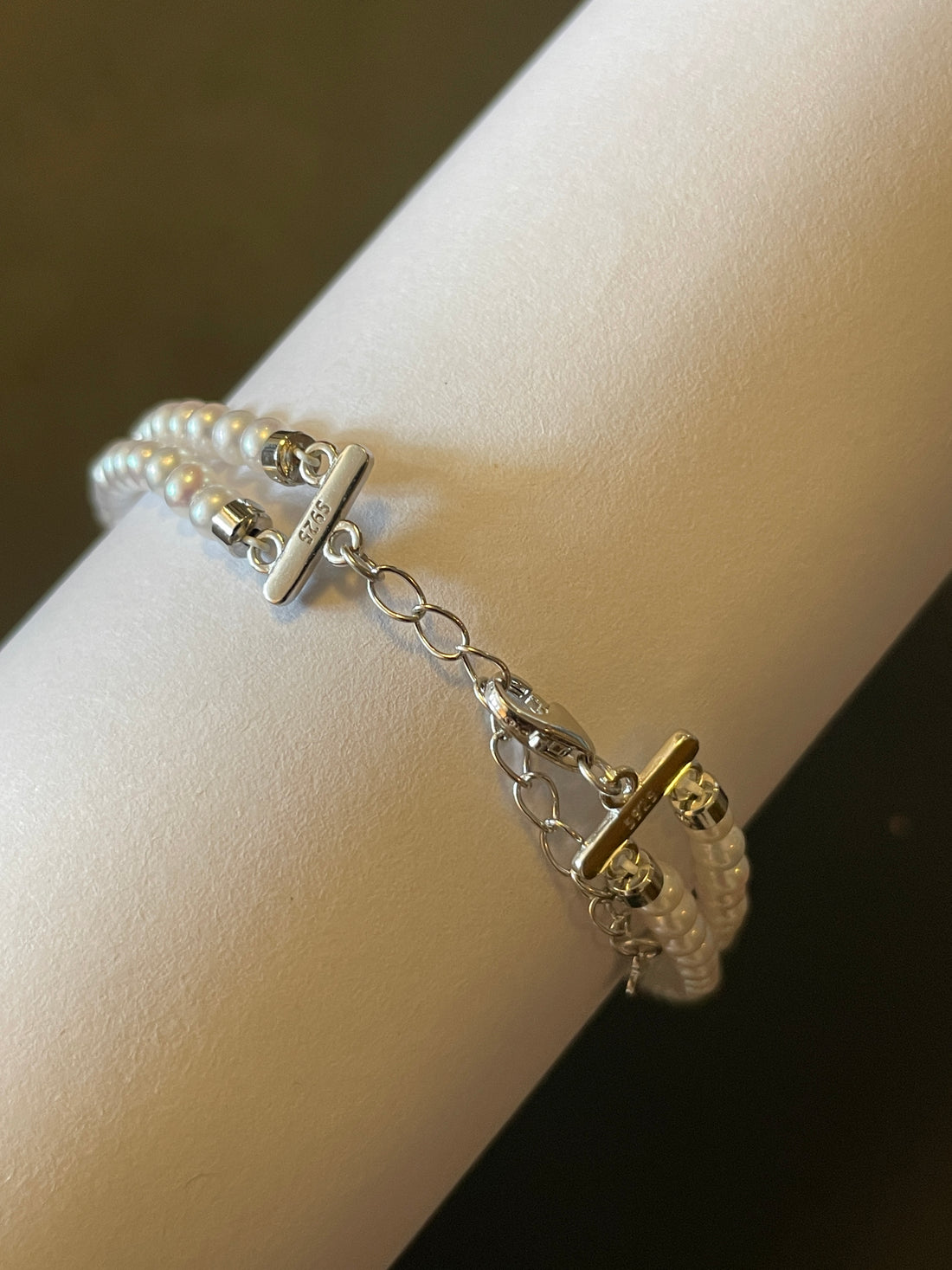 Minimalist Clasp Pearl Bracelet | 4–5mm Freshwater Pearls · S925 Silver