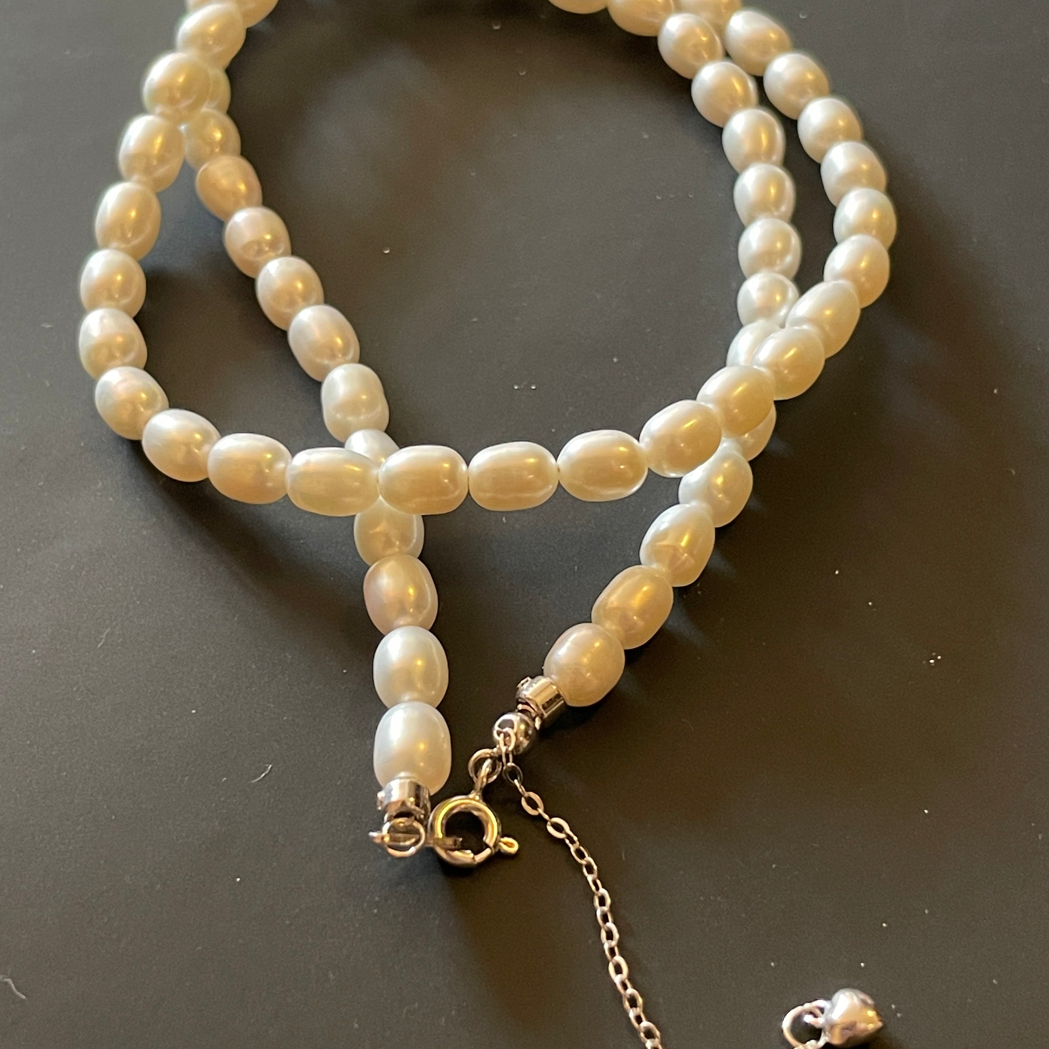 Mini Bead Freshwater Pearl Necklace | 4mm Near-Round · High Luster · Sterling Silver Tail Chain
