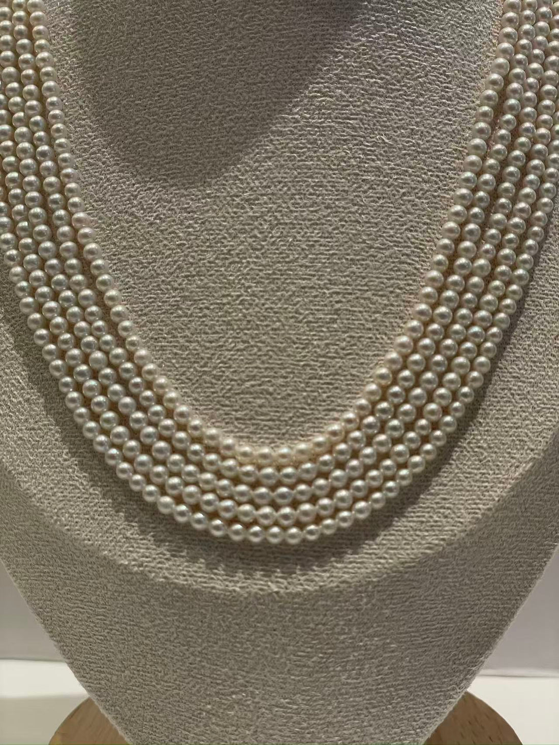 Freshwater Pearl Layered Necklace Set — Five-Strand 3mm Near-Round High-Luster Pearls | S925 Sterling Silver & Zircon | 45–48cm