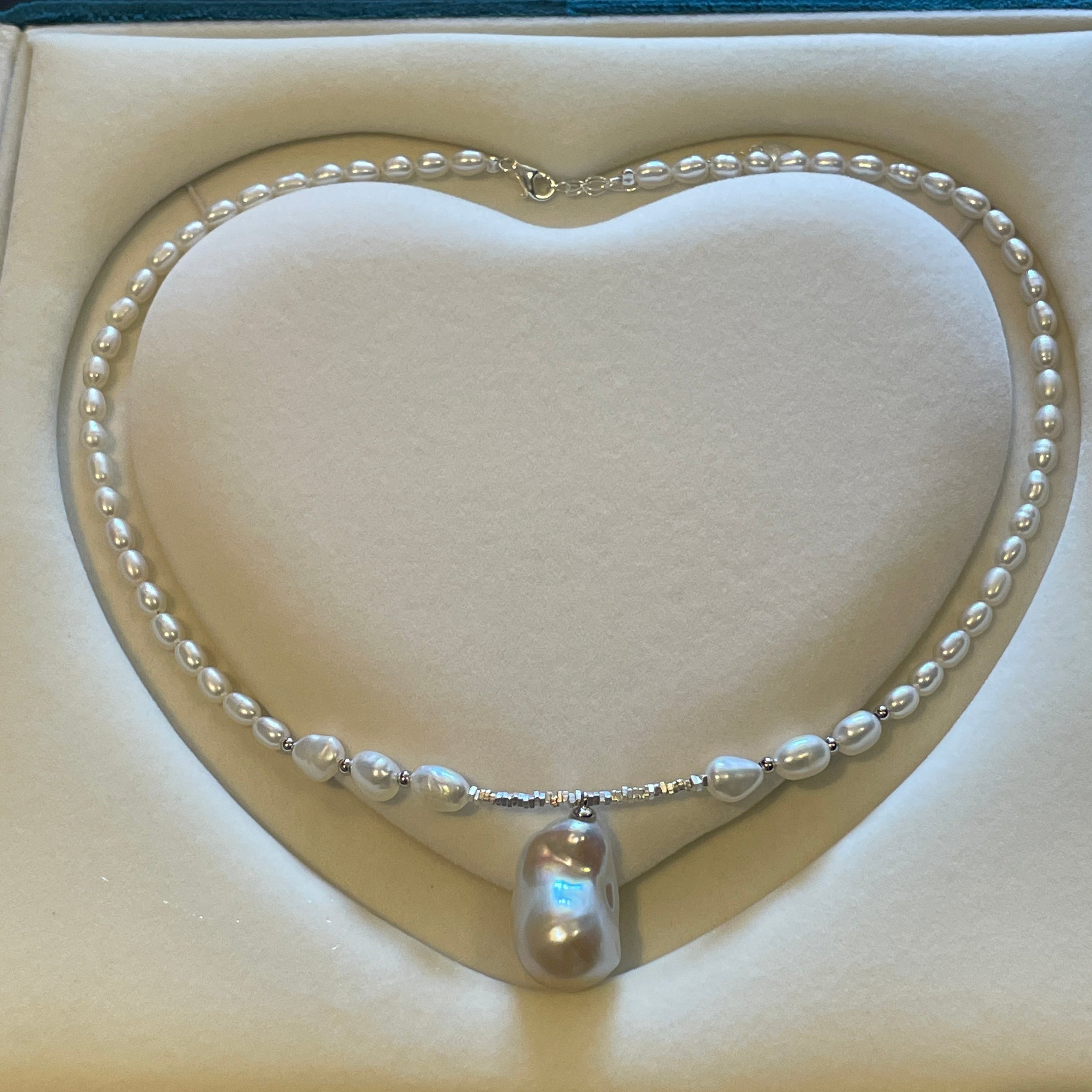 Unique Baroque Pearl Necklace | 40cm + Extender · All-Sterling Silver · One-of-a-Kind Beauty