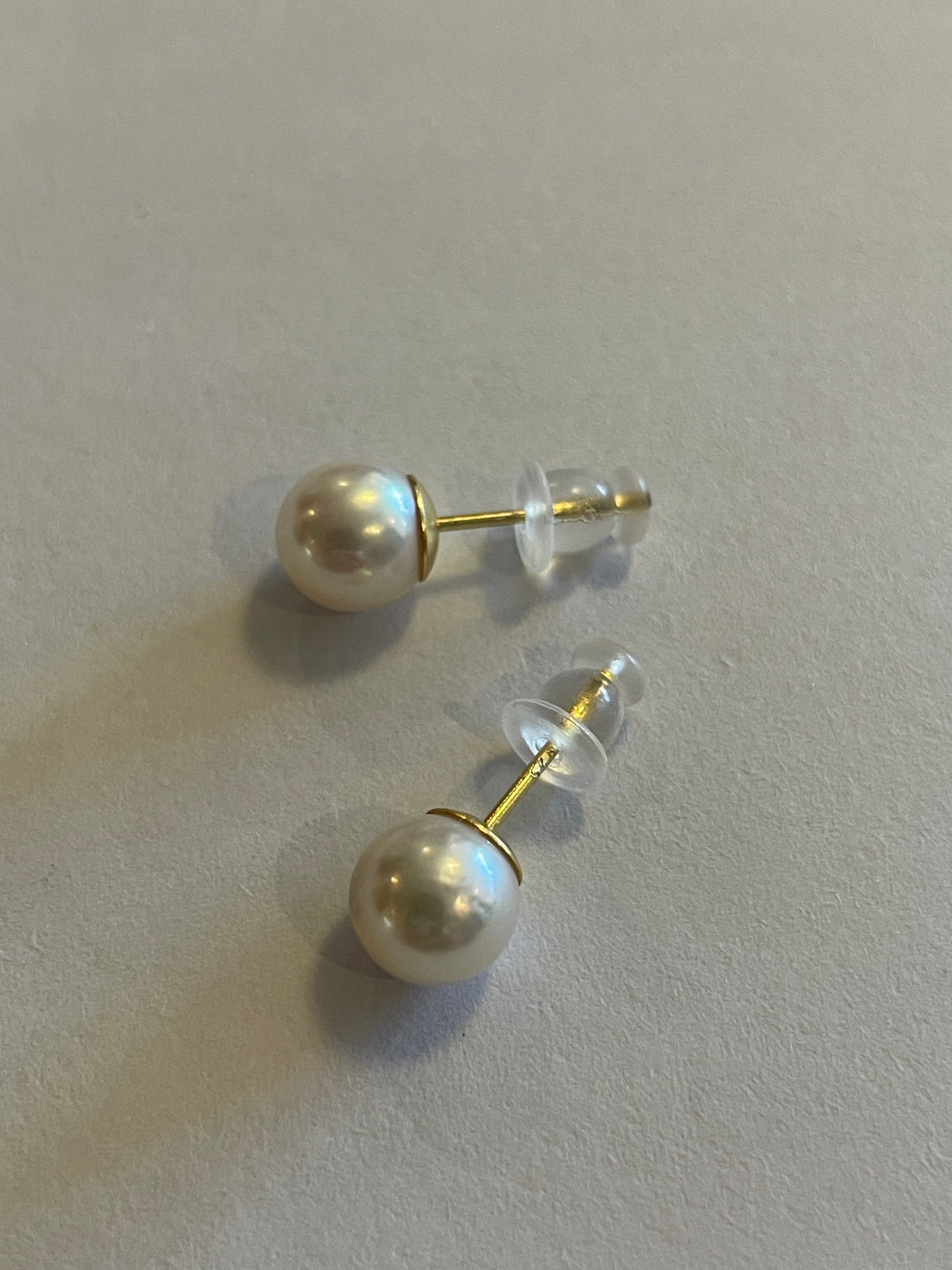 Akoya Pearl Stud Earrings | 7–7.5mm · Near-Round · Strong Luster · Gold-Plated S925 Sterling Silver
