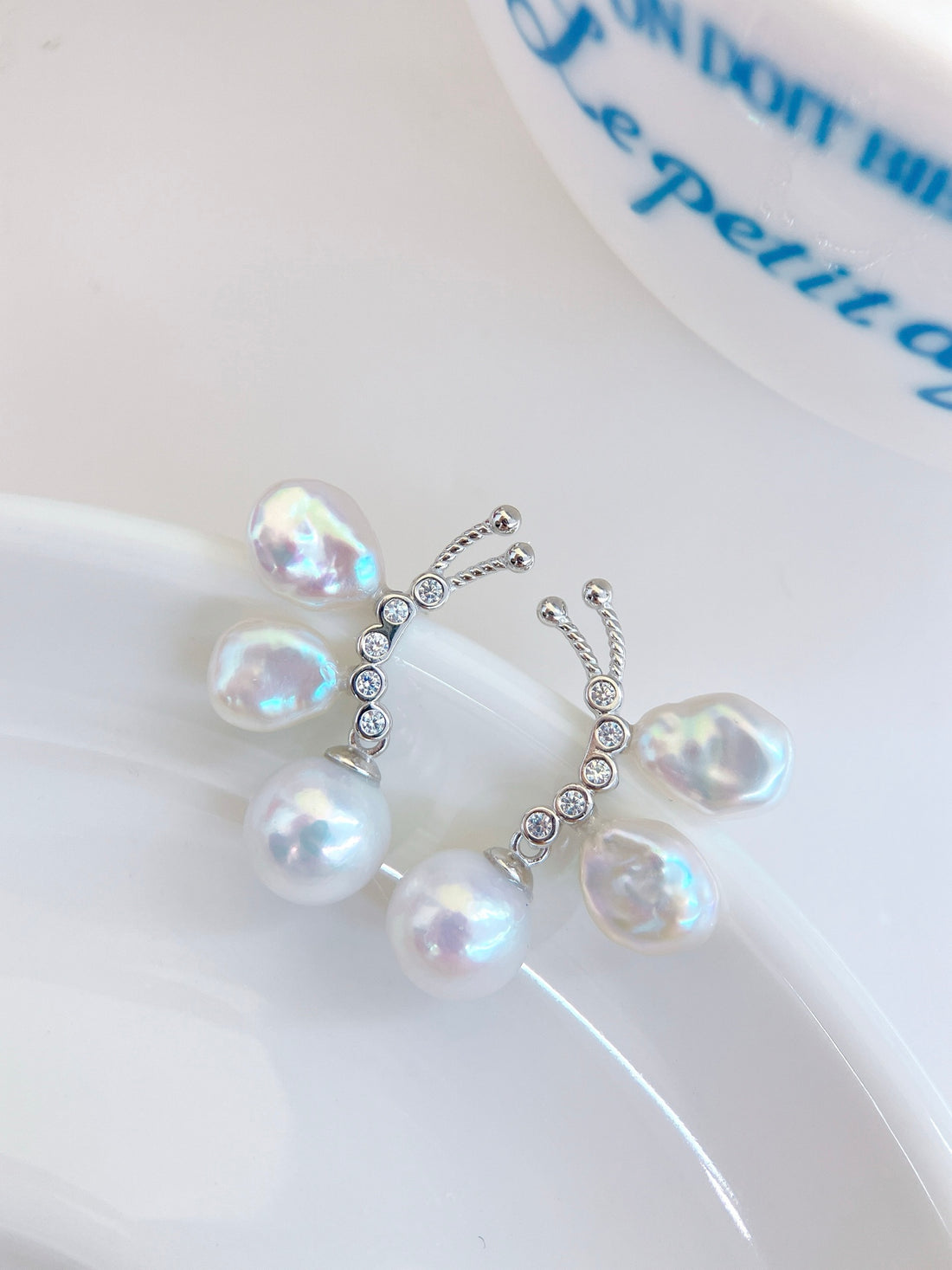 Butterfly Freshwater Pearl Earrings | 9–10mm Pearls · S925 Sterling Silver