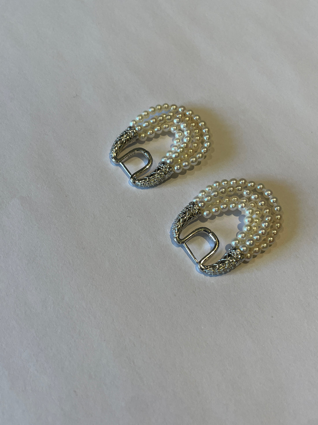 Vintage Multi-Layer Pearl Ear Cuff | Freshwater Pearls · S925 Sterling Silver