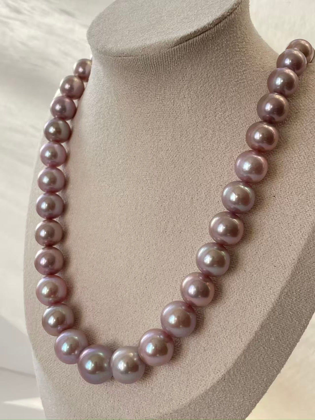 Freshwater Pearl Torsade Necklace | 10–11mm to 14–15mm · Purple · Graduated Design · High Luster