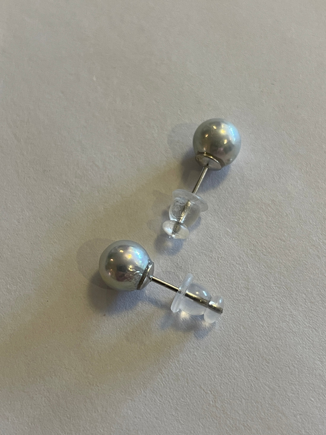 Akoya Pearl Stud Earrings | 6–7mm · Round · Strong Luster · Gray Tone · S925 Sterling Silver Posts