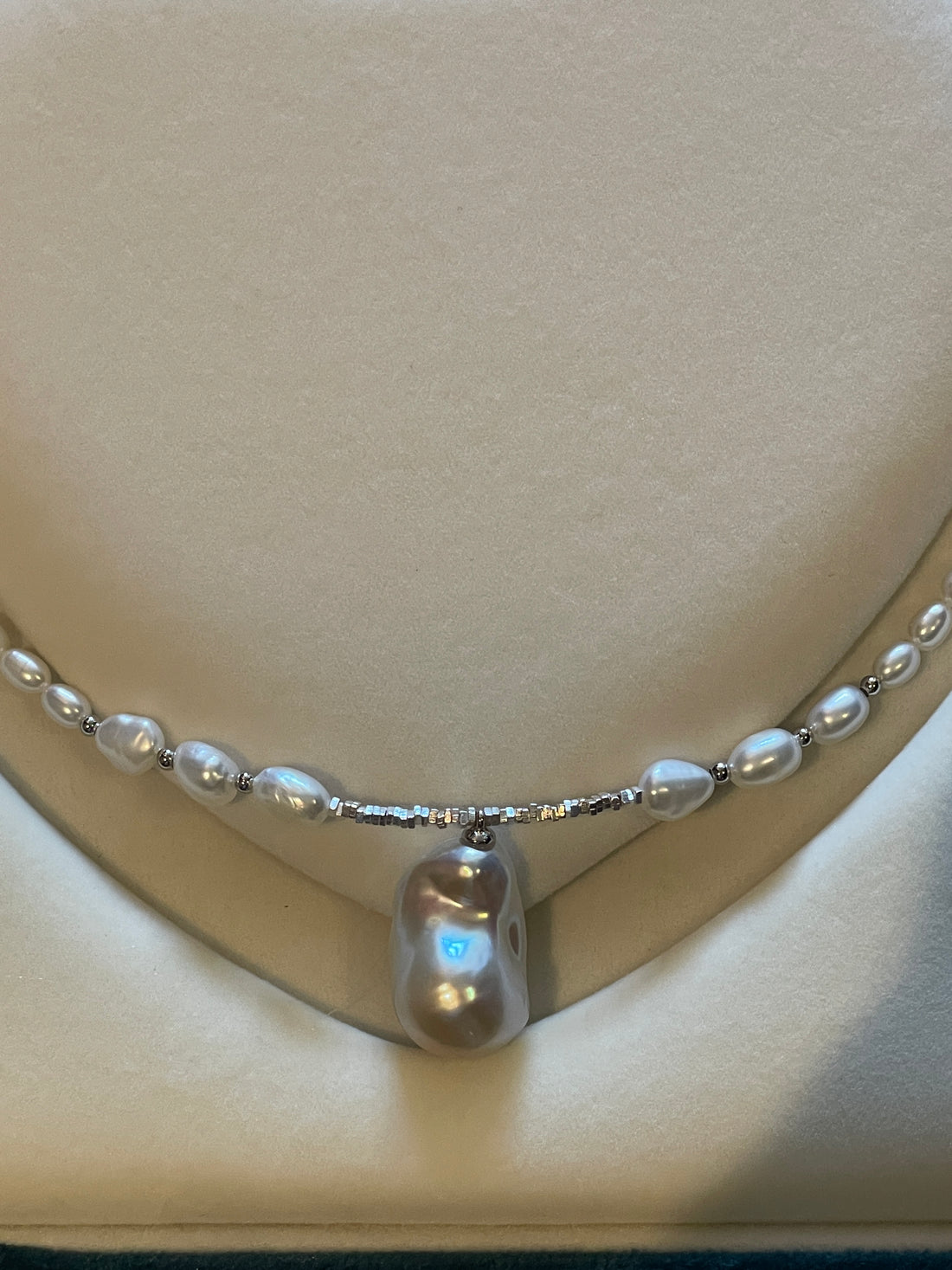Unique Baroque Pearl Necklace | 40cm + Extender · All-Sterling Silver · One-of-a-Kind Beauty