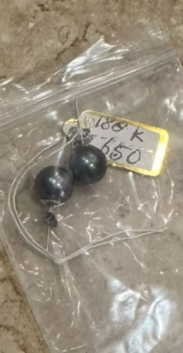Tahitian Peacock‑Green Black Pearl Studs — 12–13mm, True Round, Near‑Flawless, 18k Gold